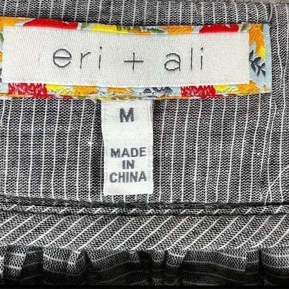 Eri + Ali by Anthropologie Kaleidoscope Striped Swing Blouse Size Medium - Picture 7 of 8